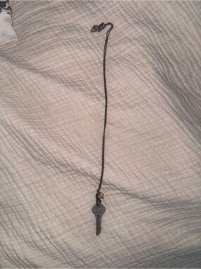 Key Pendant Necklace in Black